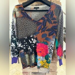 Etro silk and cashmere multi color sweater